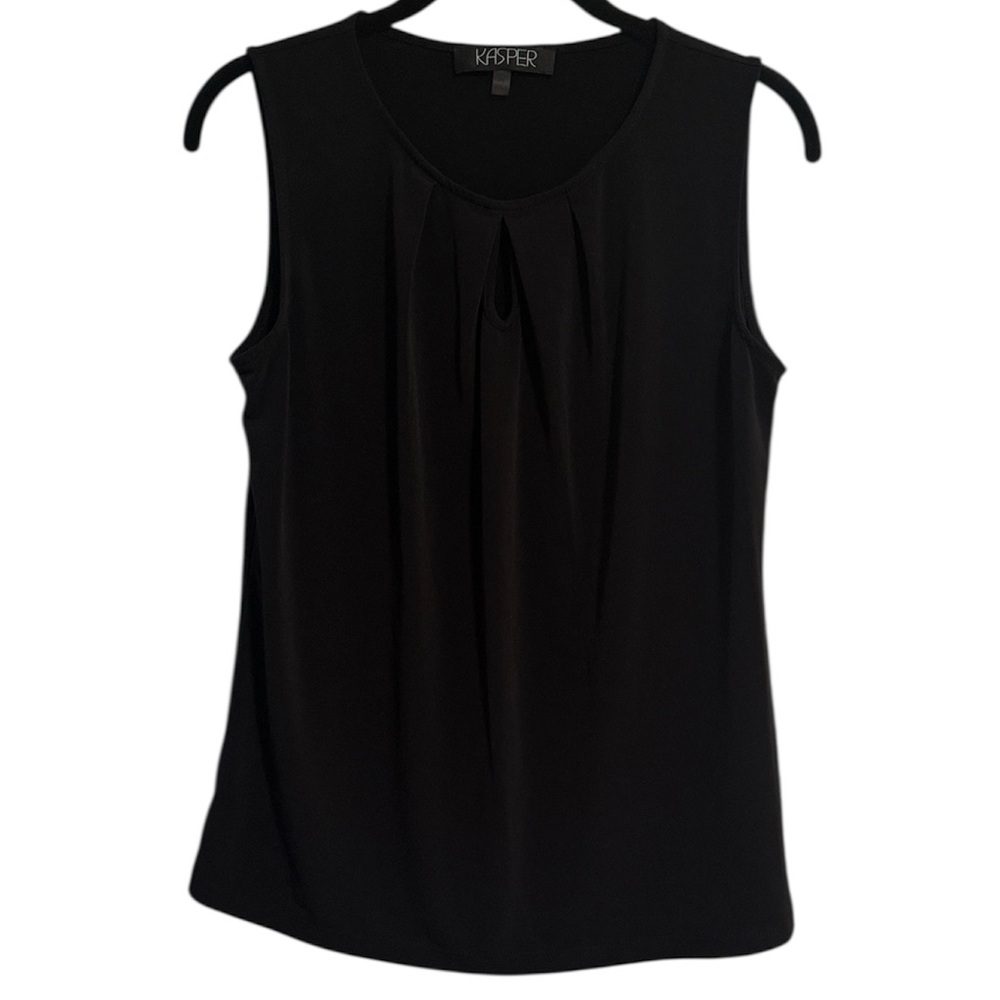 ๐ค Kasper Black Sleeveless Keyhole Neckline Blouse